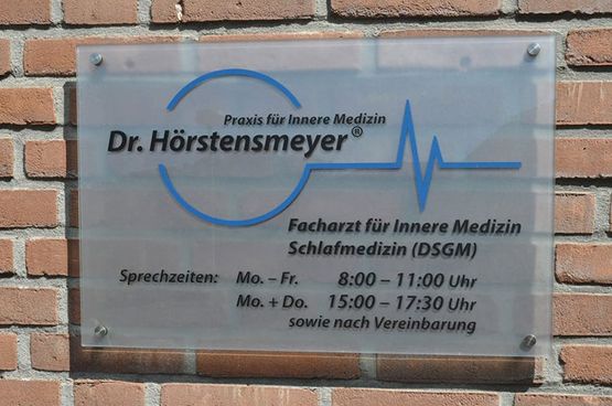 Praxisschild Dr. Hörstensmeyer in Bocholt